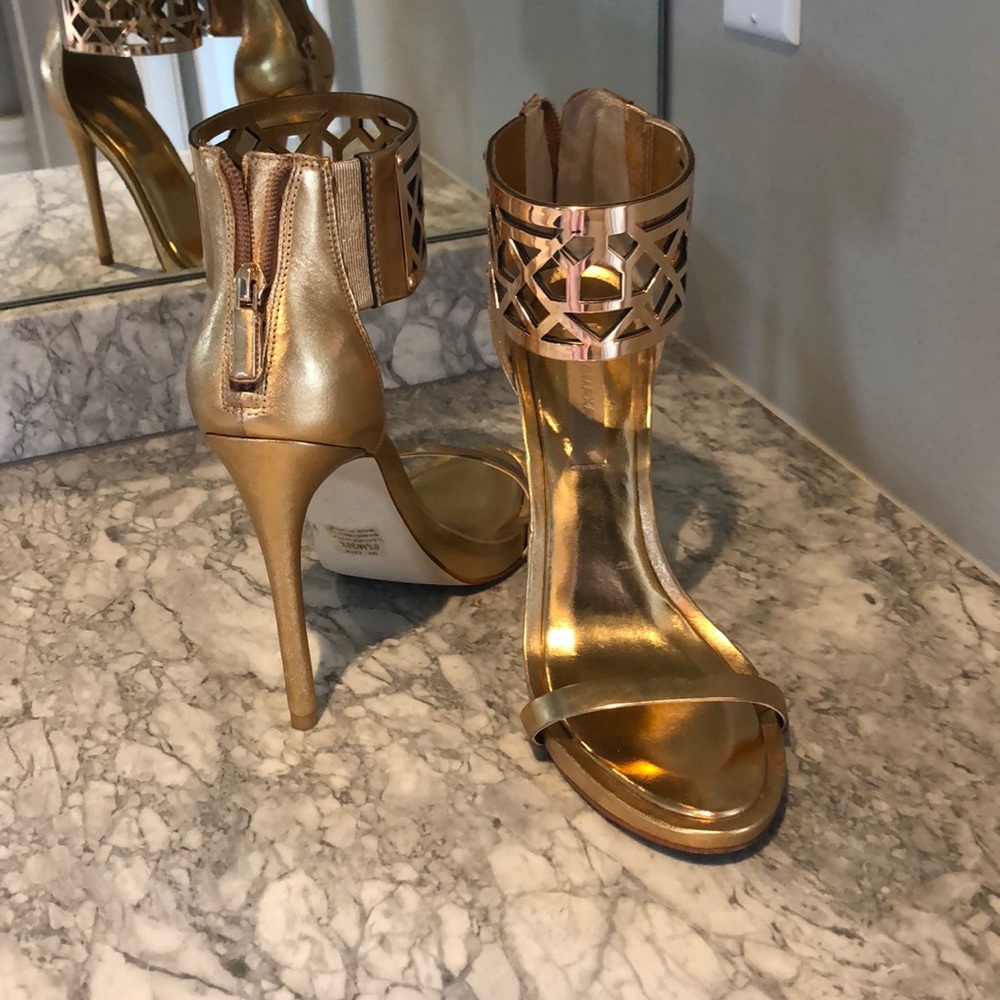 Gold/rose gold tone shoes